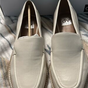 DV White Leather Loafers